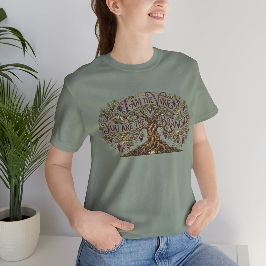 I Am the Vine You Are the Branches T-Shirt — Christian Tree of Life Faith Tee