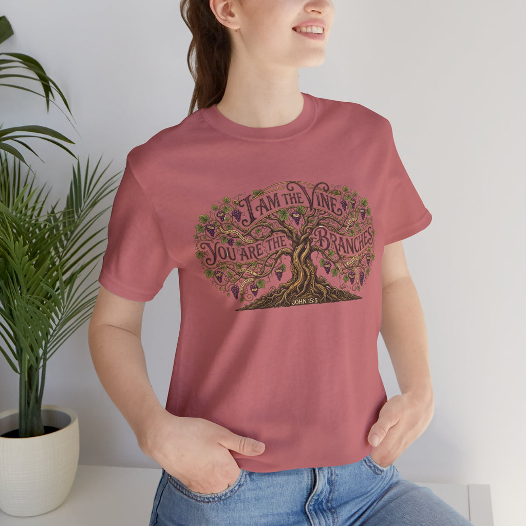 I Am the Vine You Are the Branches T-Shirt — Christian Tree of Life Faith Tee