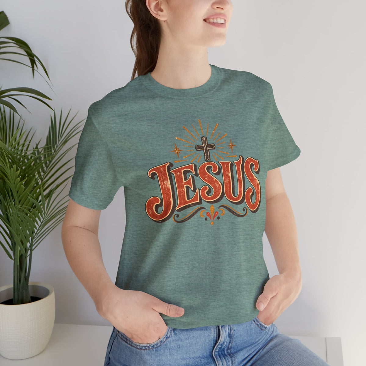 Jesus Vintage Cross T‑Shirt — Retro Faith Graphic Tee