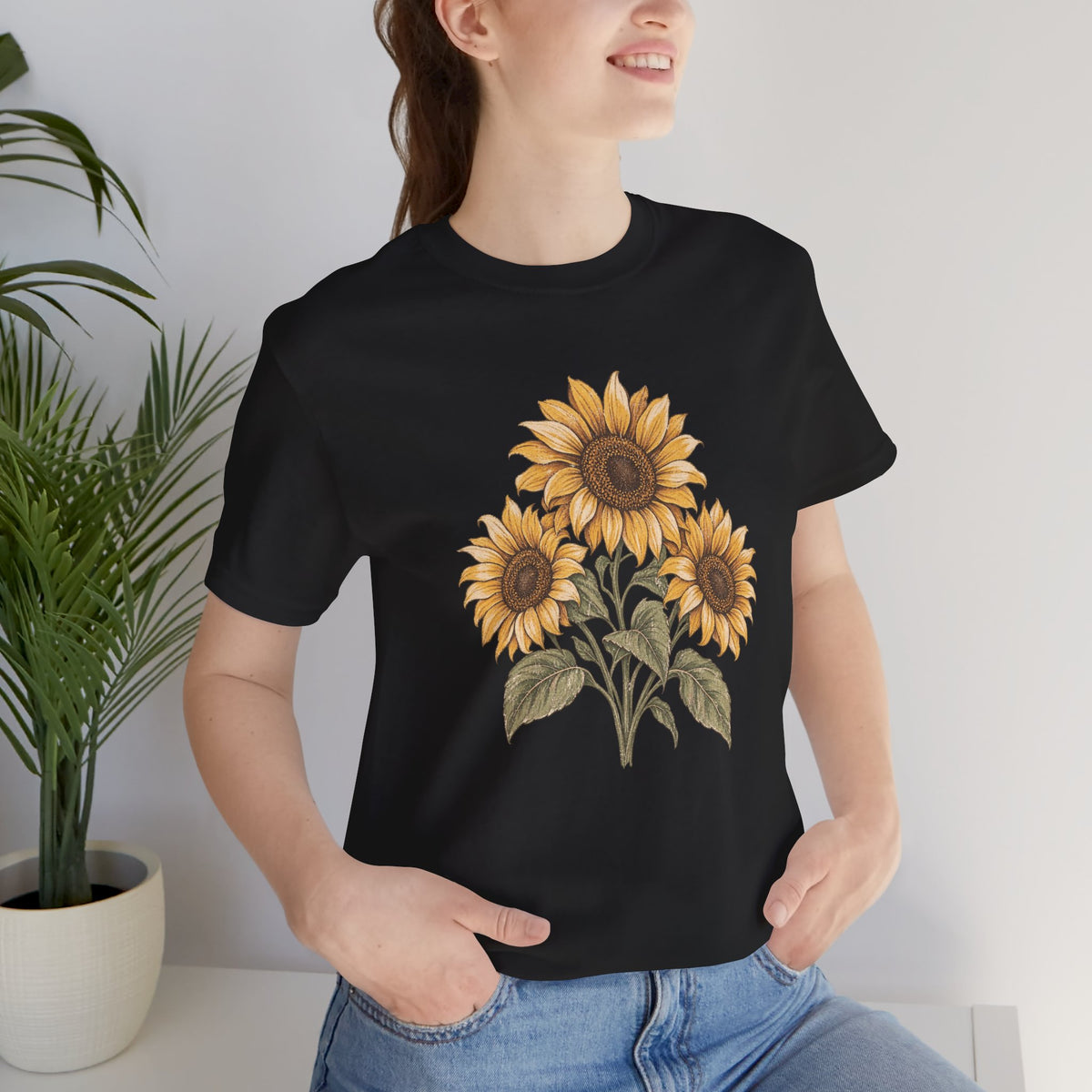Sunflower Bouquet Tee — Vintage Floral Short Sleeve T-Shirt