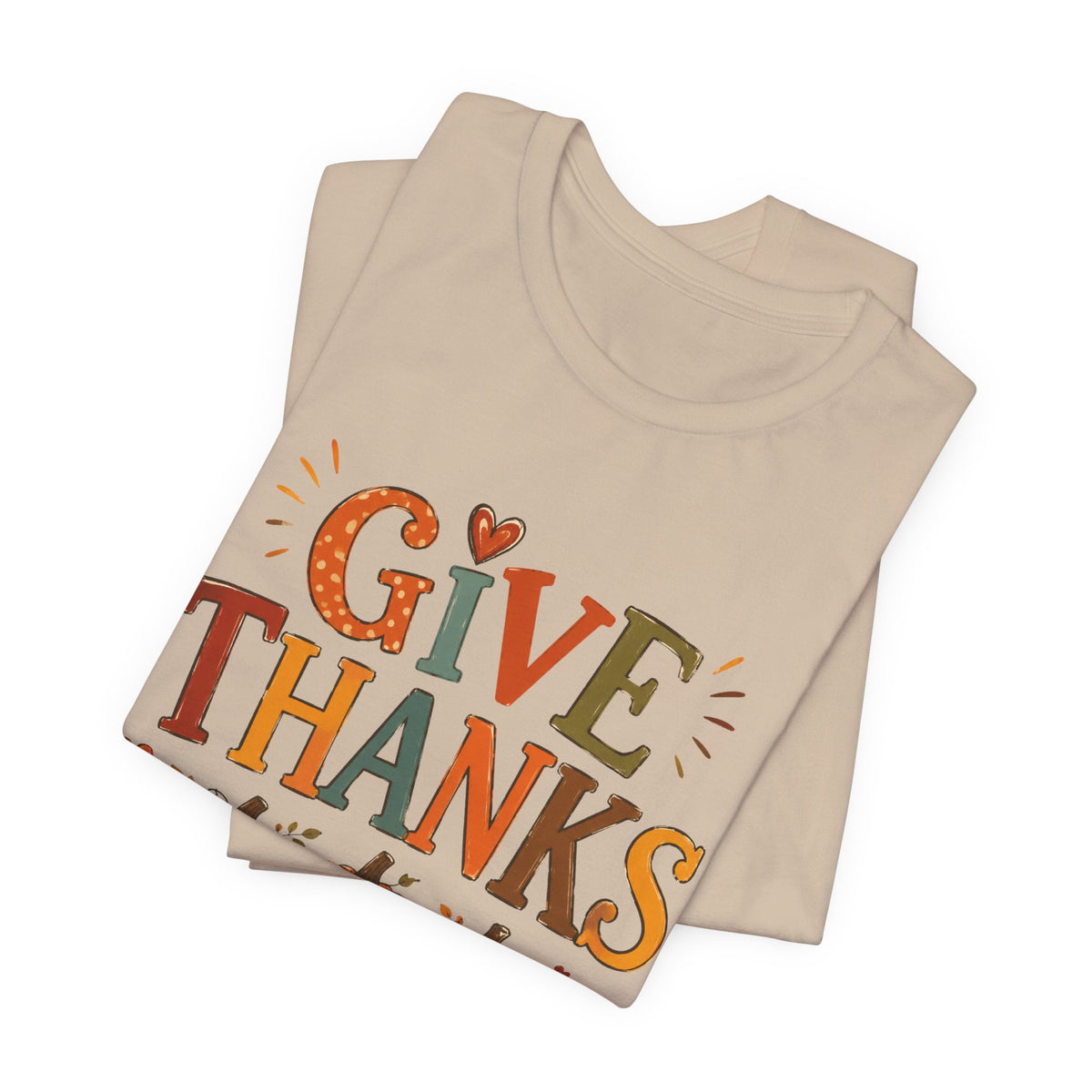 Give Thanks T-Shirt — Thanksgiving Pumpkin Fall Graphic Tee