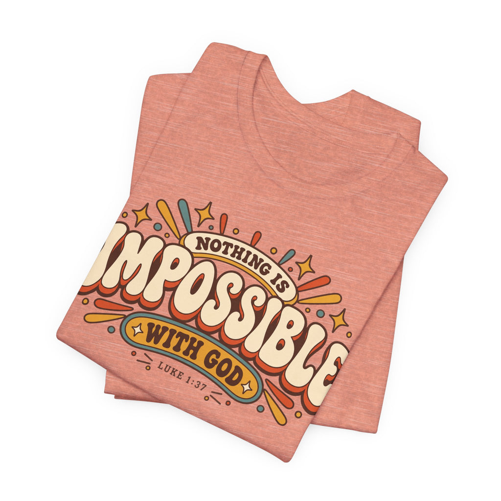 "Nothing Is Impossible With God" Retro Faith t shirt