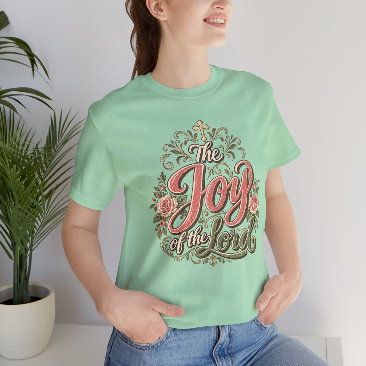 The Joy of the Lord Floral Christian Tee