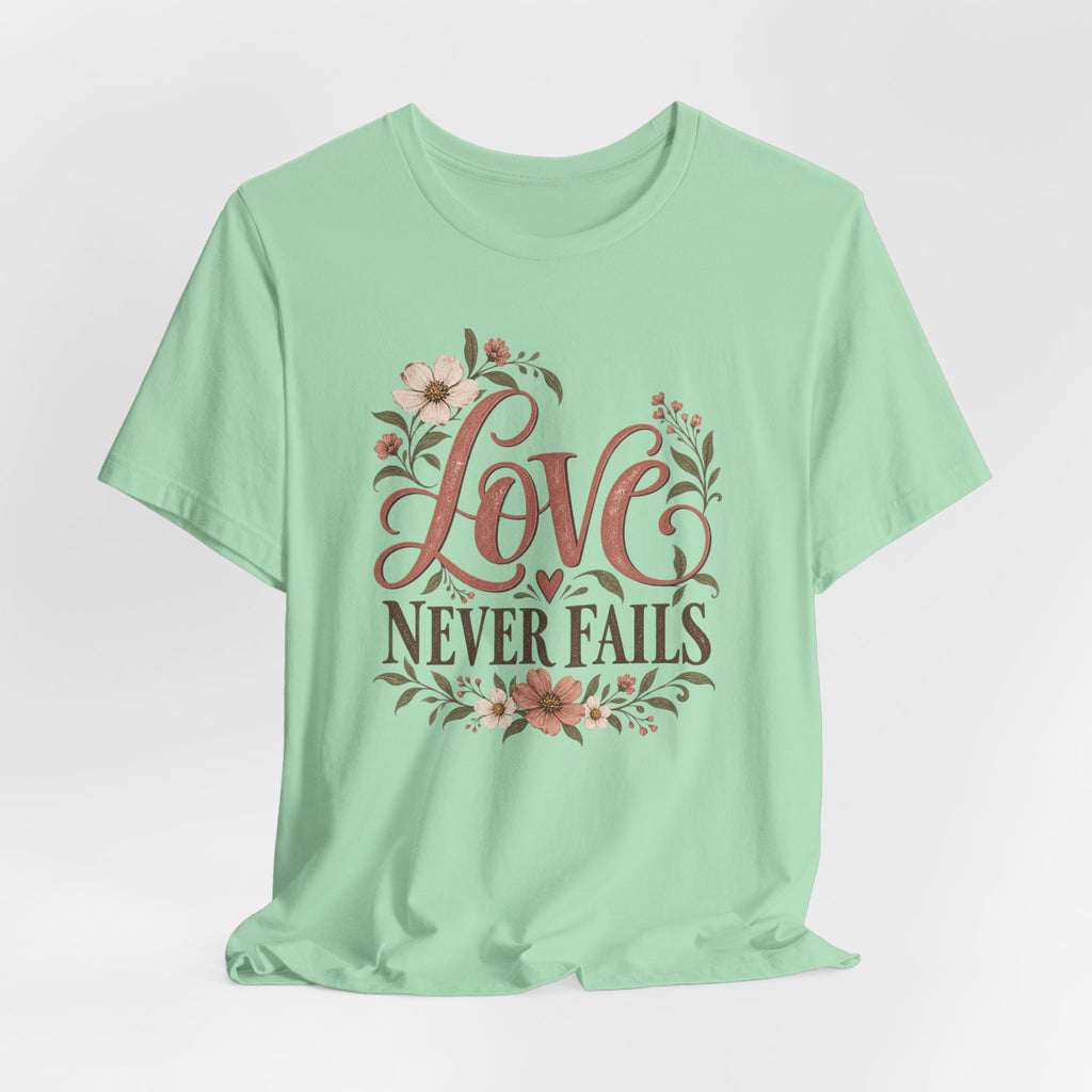 Love Never Fails Floral T‑Shirt