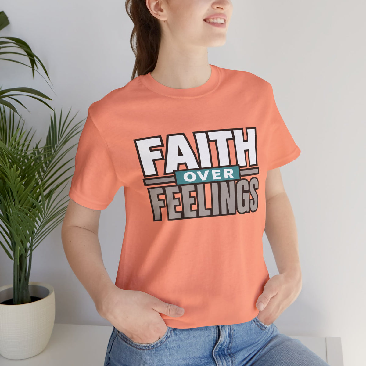 Faith Over Feelings T-Shirt – Inspirational Christian Tee