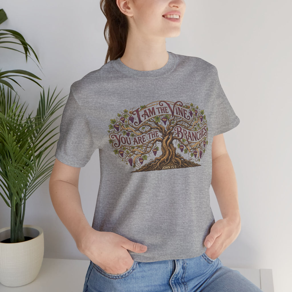 I Am the Vine You Are the Branches T-Shirt — Christian Tree of Life Faith Tee