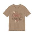 Love Never Fails Floral T‑Shirt