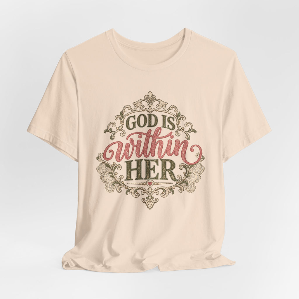 God Is Within Her Inspirational Christian T shirt