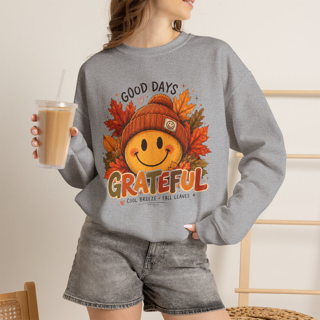 Grateful Fall Smile Crewneck Sweatshirt