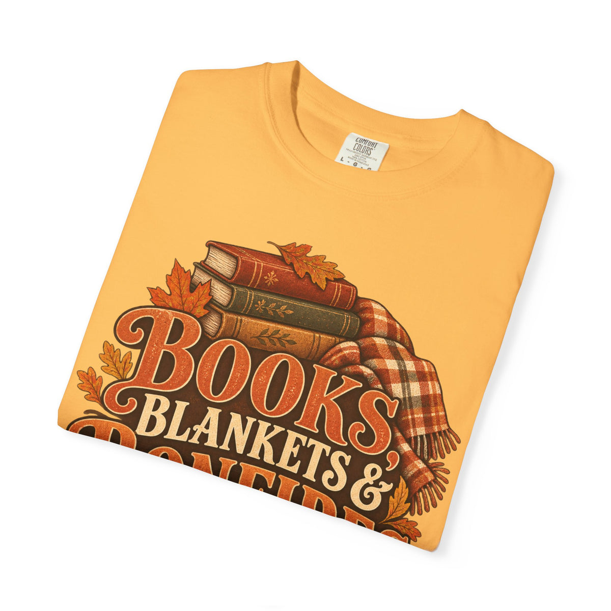 Books, blankets and bonfires T-shirt