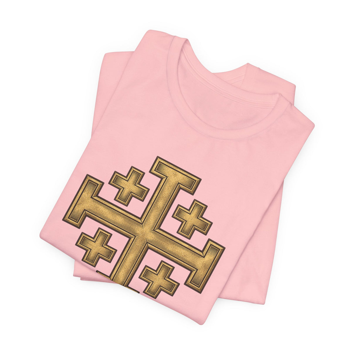 Jerusalem Cross T-Shirt – Gold Medieval Christian Symbol Tee