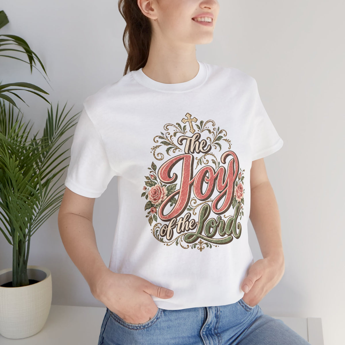The Joy of the Lord Floral Christian Tee