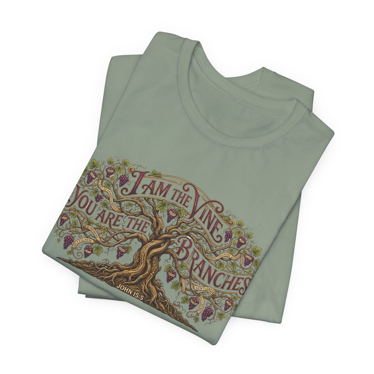 I Am the Vine You Are the Branches T-Shirt — Christian Tree of Life Faith Tee