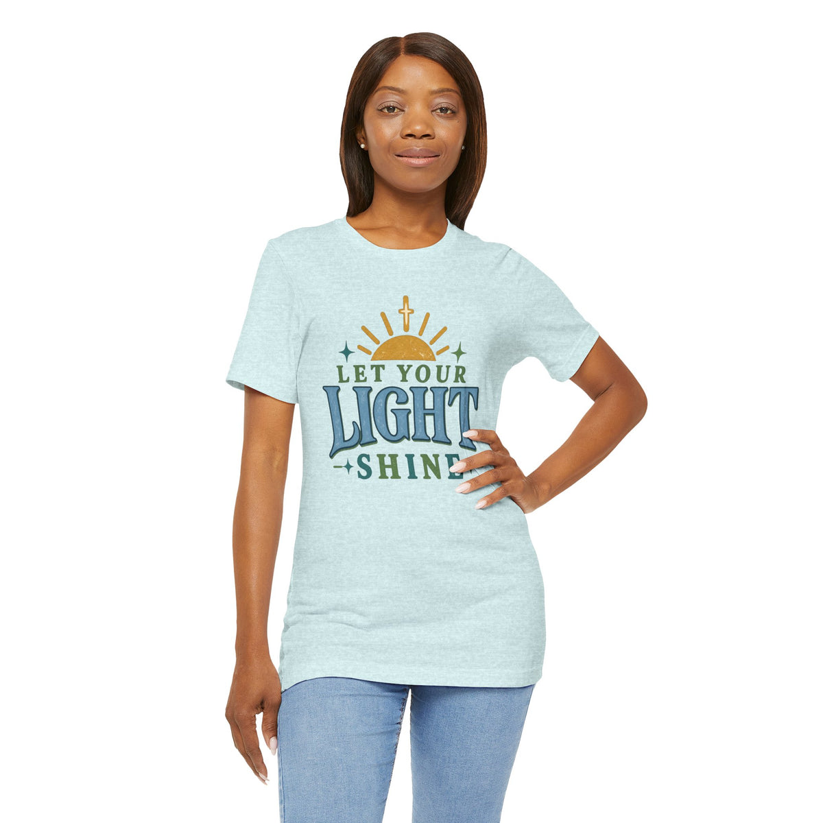 Let Your Light Shine T-Shirt — Inspirational Christian Sunrise Tee