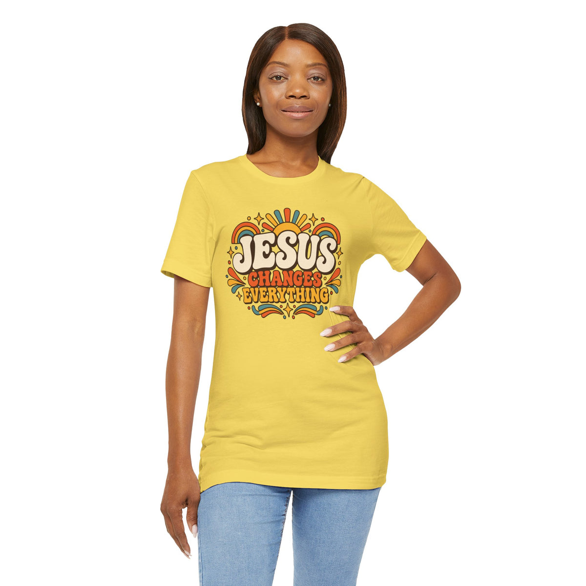 "Jesus Changes Everything" Retro Faith T shirt