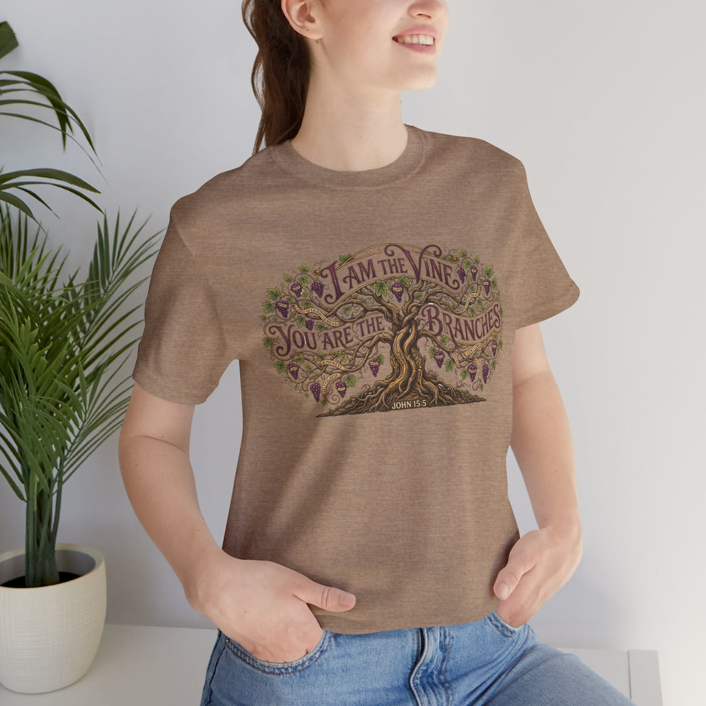 I Am the Vine You Are the Branches T-Shirt — Christian Tree of Life Faith Tee