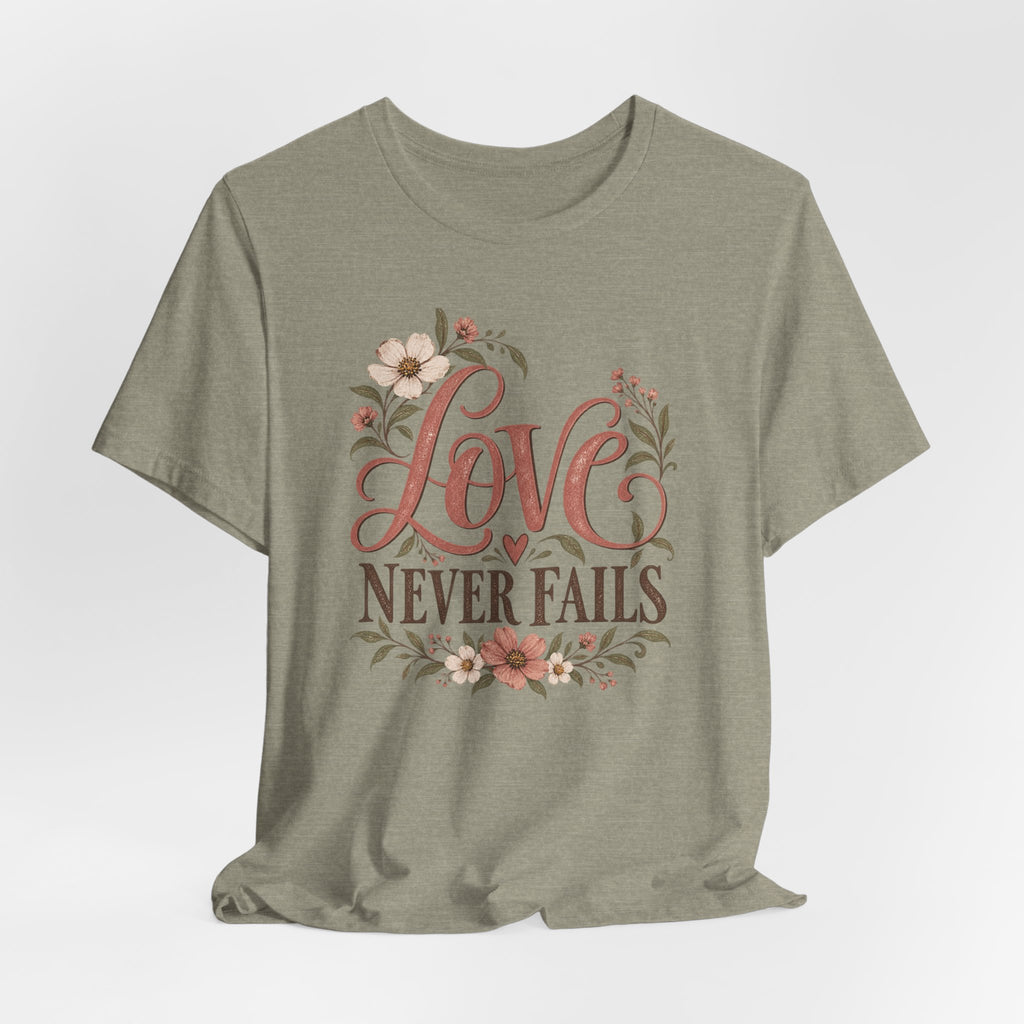 Love Never Fails Floral T‑Shirt