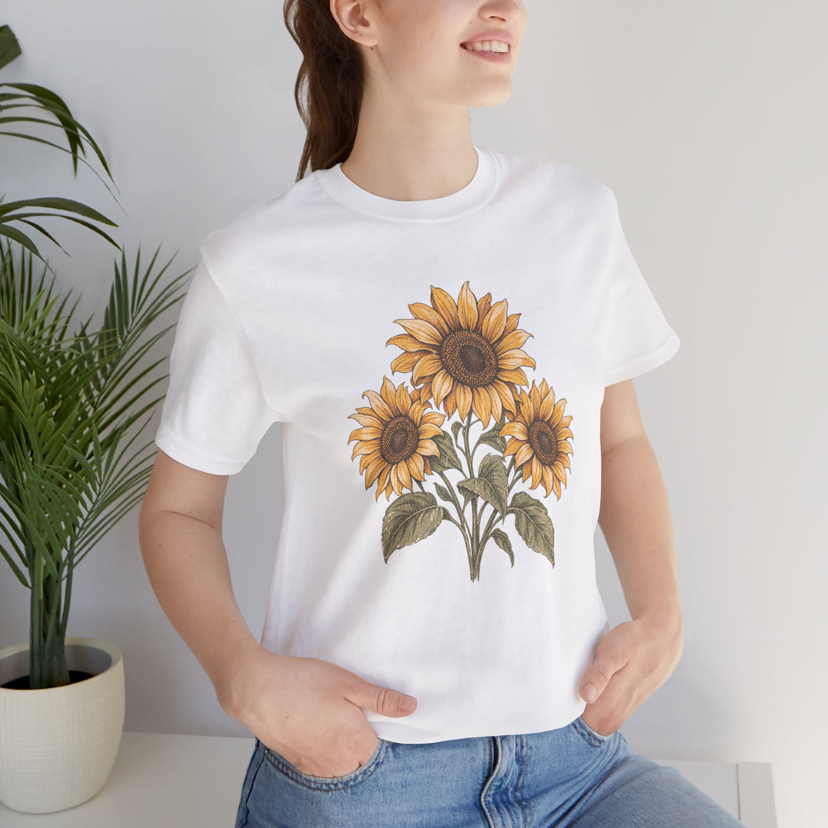 Sunflower Bouquet Tee — Vintage Floral Short Sleeve T-Shirt