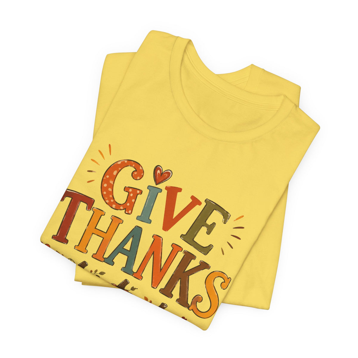 Give Thanks T-Shirt — Thanksgiving Pumpkin Fall Graphic Tee