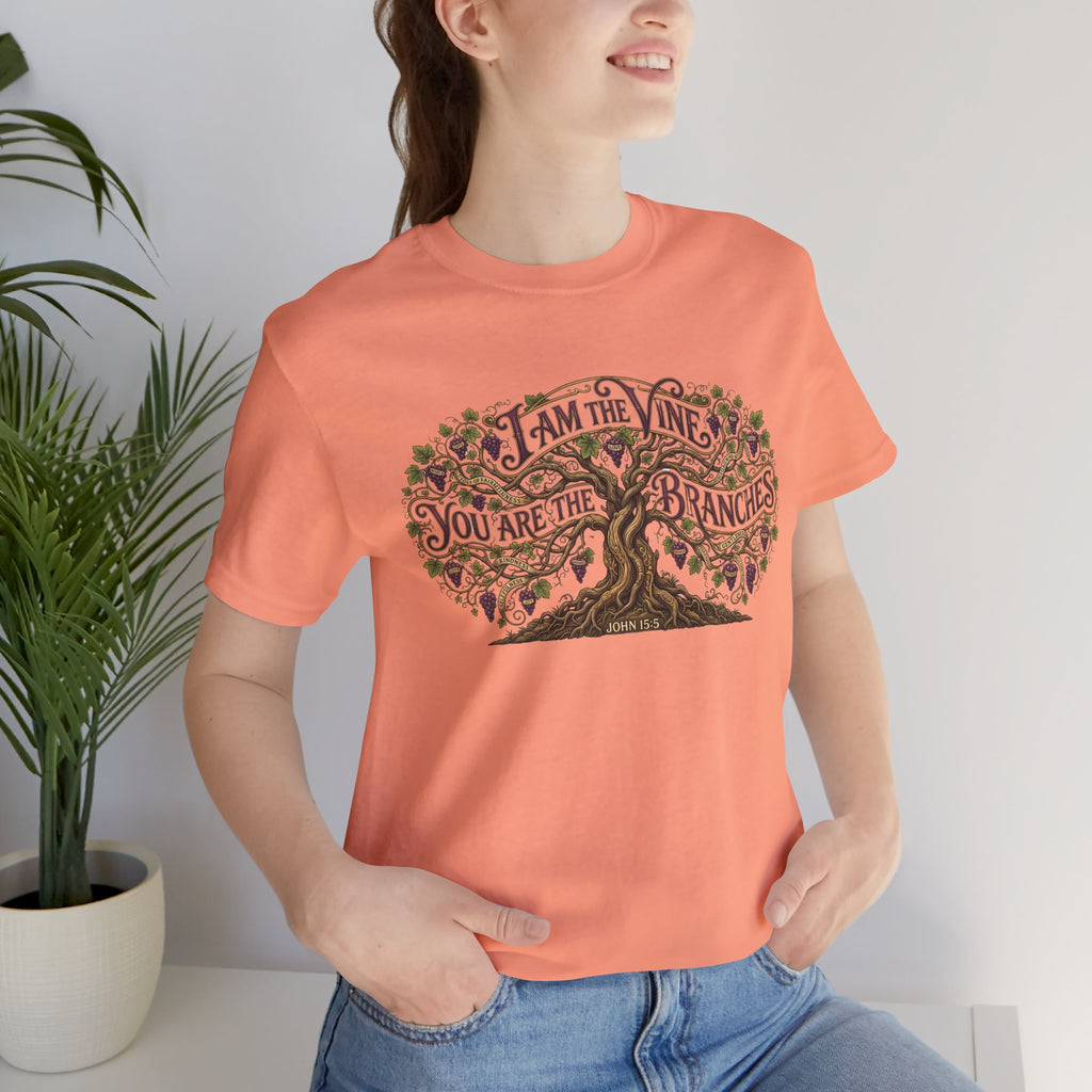 I Am the Vine You Are the Branches T-Shirt — Christian Tree of Life Faith Tee