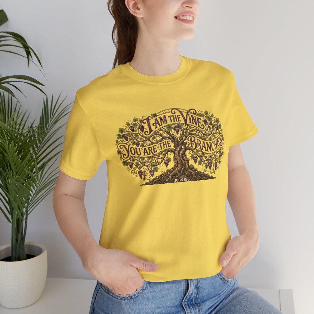 I Am the Vine You Are the Branches T-Shirt — Christian Tree of Life Faith Tee