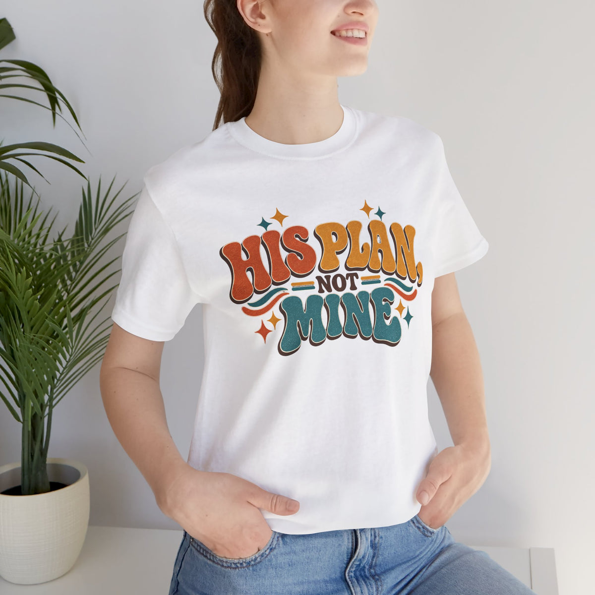 His Plan Not Mine T-Shirt — Retro Christian Faith Tee