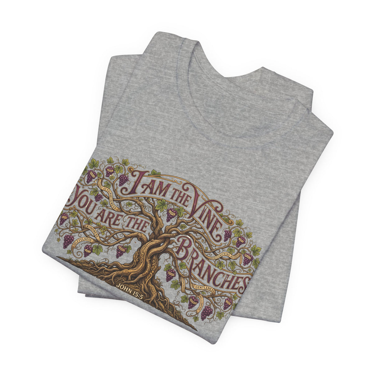 I Am the Vine You Are the Branches T-Shirt — Christian Tree of Life Faith Tee