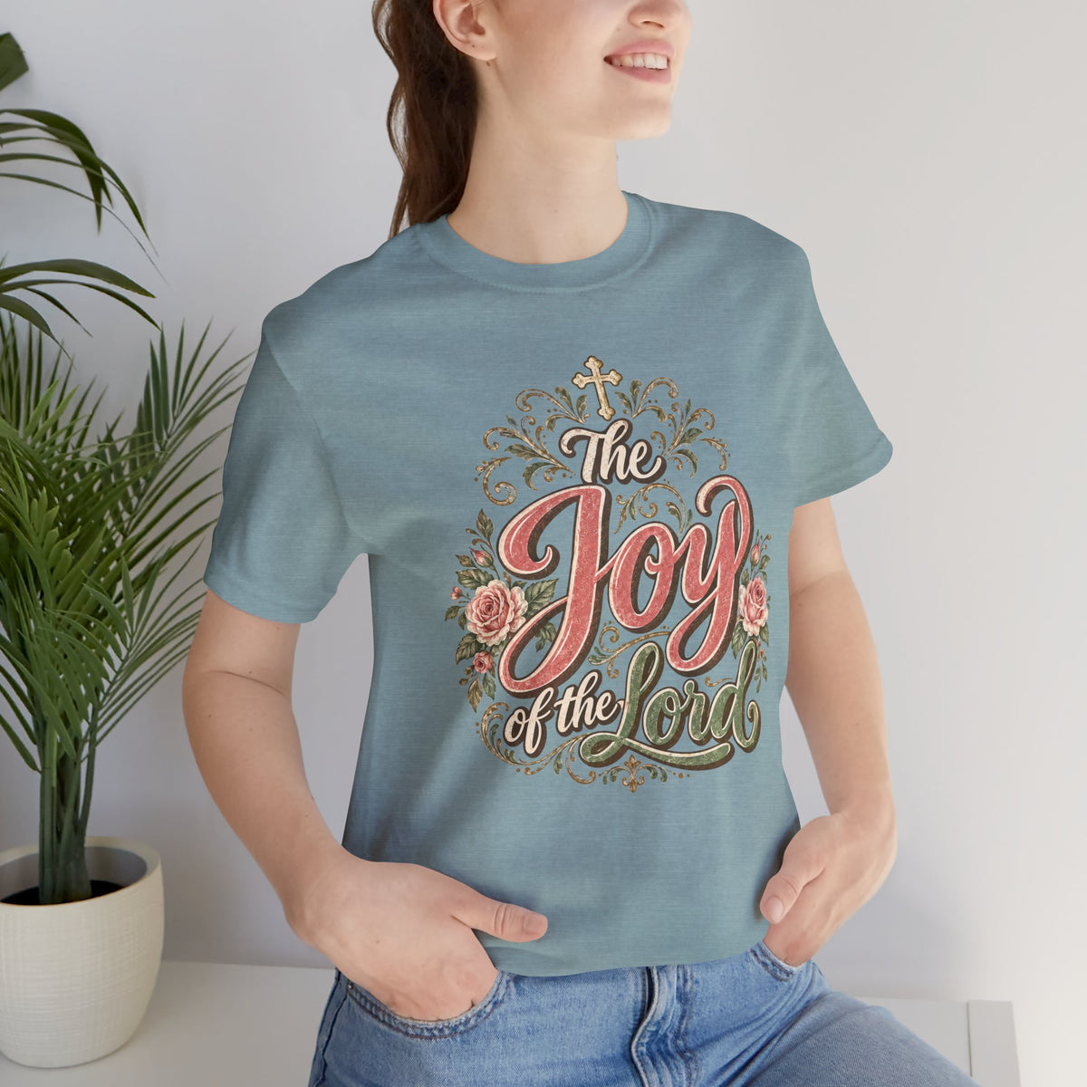 The Joy of the Lord Floral Christian Tee