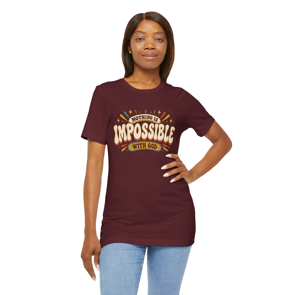 Nothing Is Impossible With God T-Shirt — Inspirational Christian Faith Tee