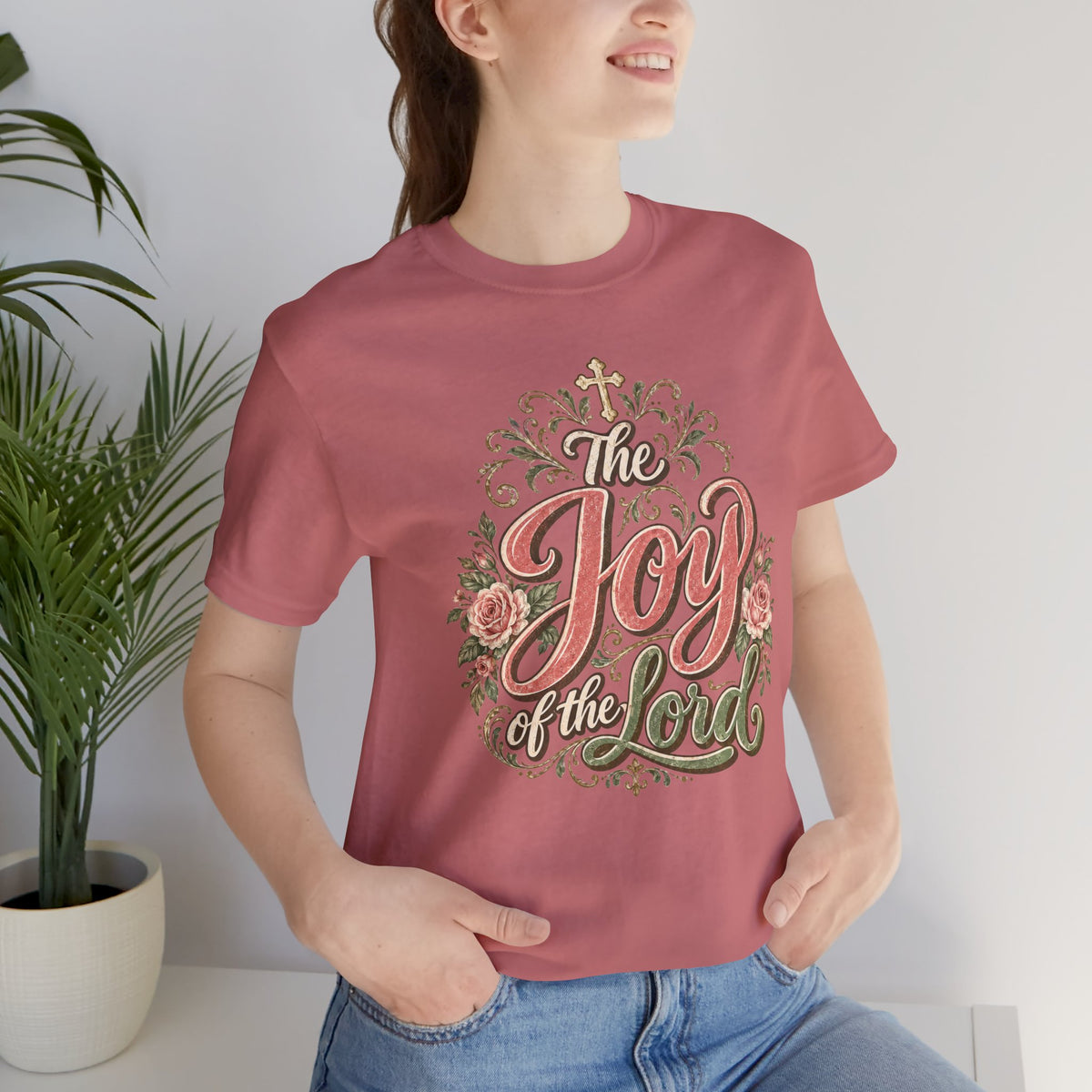 The Joy of the Lord Floral Christian Tee
