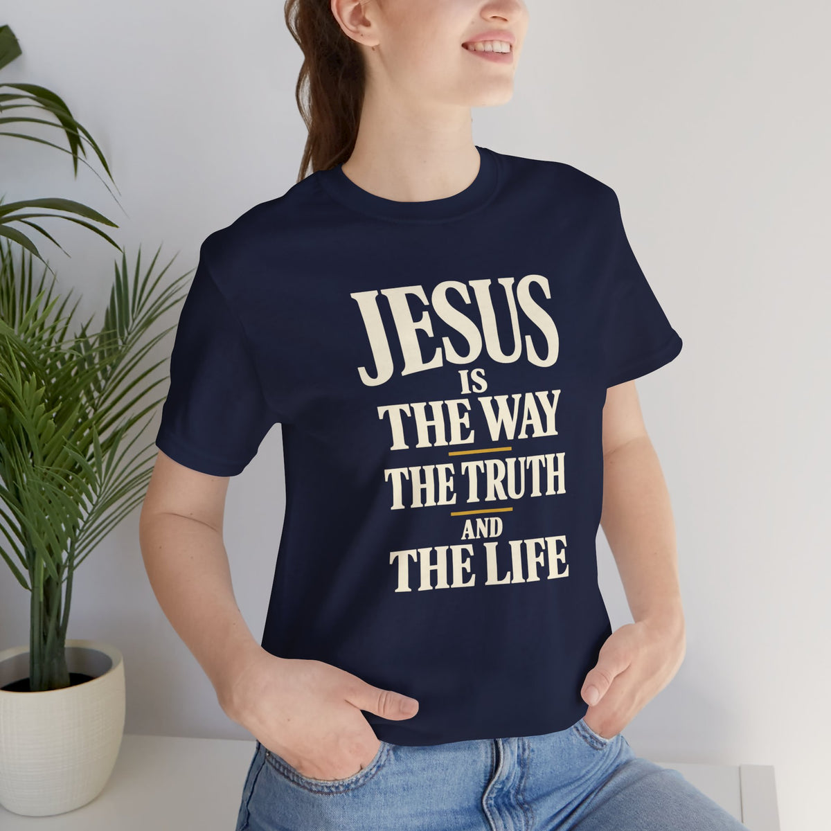 Jesus Is The Way Faith Tee — Christian Inspirational Short Sleeve Shirt