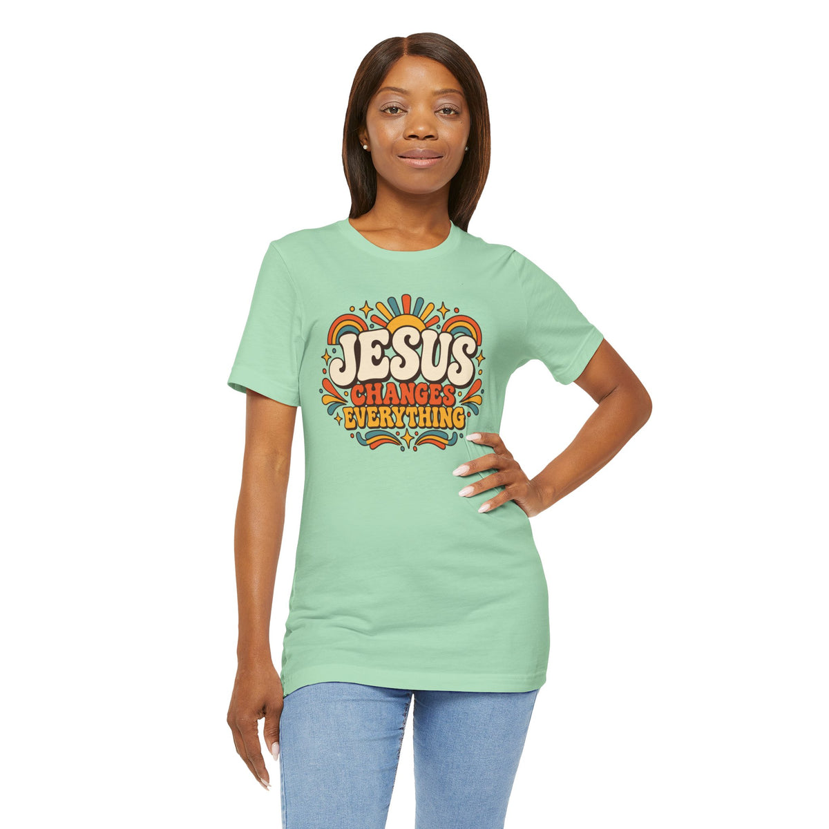 "Jesus Changes Everything" Retro Faith T shirt