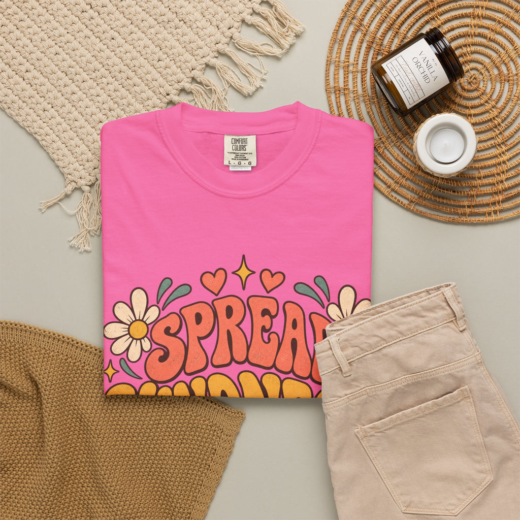 Spread Kindness T-Shirt — Retro Floral Positive Vibes Tee
