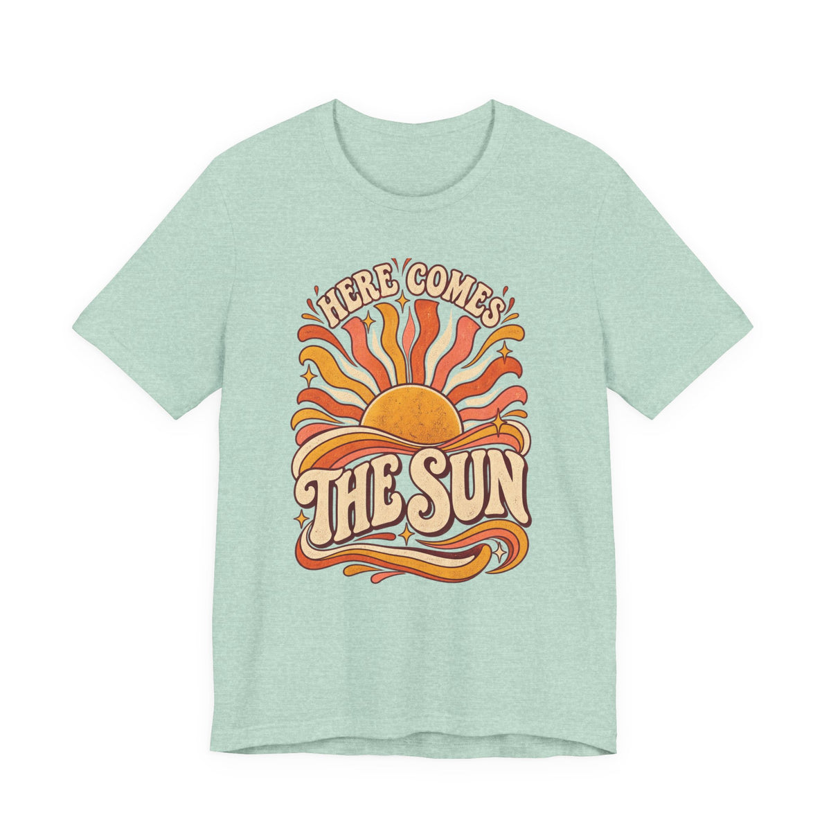 Here Comes The Sun Retro 70s Sun Graphic T-Shirt