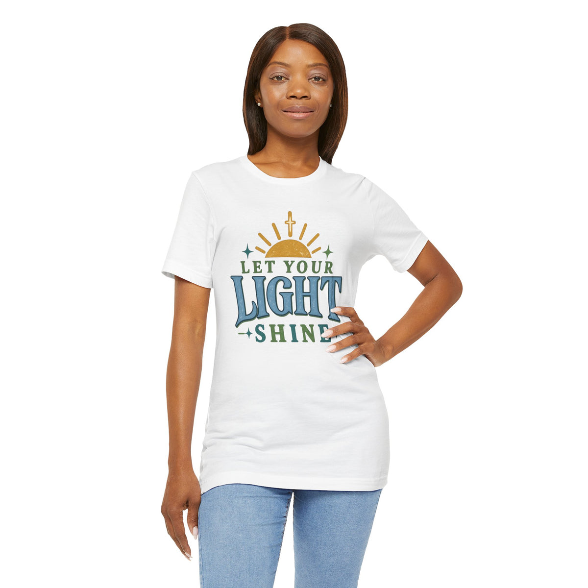 Let Your Light Shine T-Shirt — Inspirational Christian Sunrise Tee