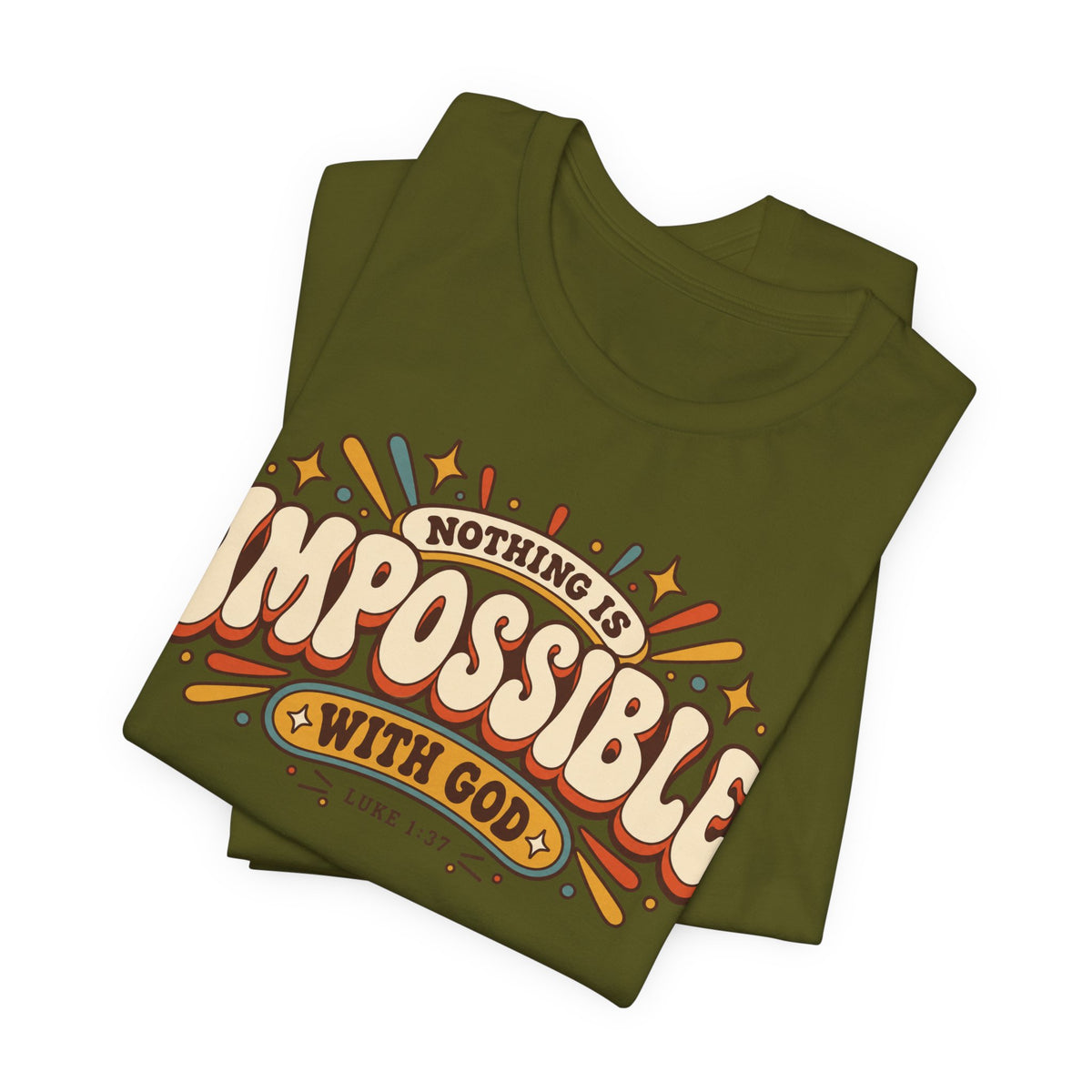 "Nothing Is Impossible With God" Retro Faith t shirt