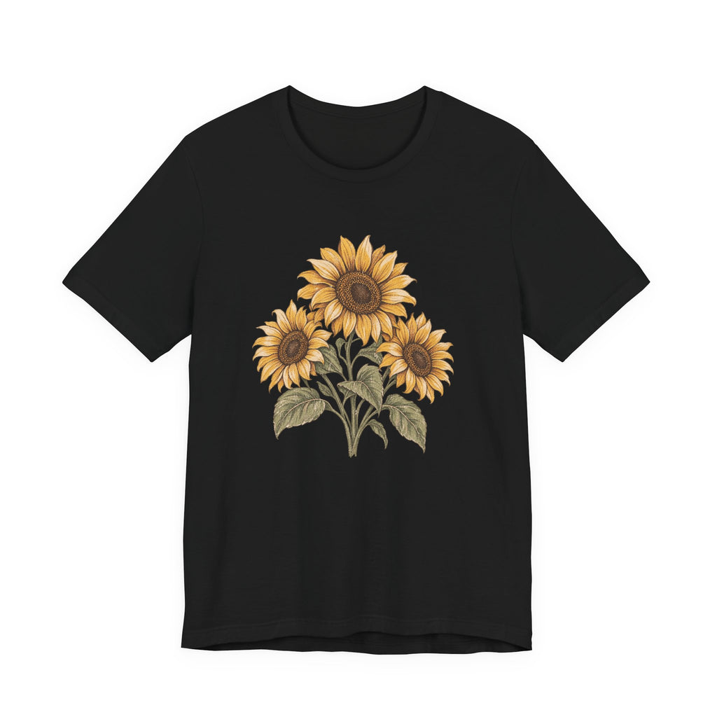 Sunflower Bouquet Tee — Vintage Floral Short Sleeve T-Shirt