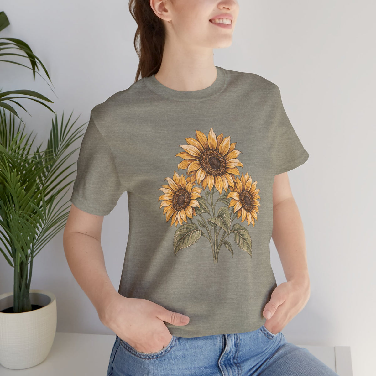 Sunflower Bouquet Tee — Vintage Floral Short Sleeve T-Shirt