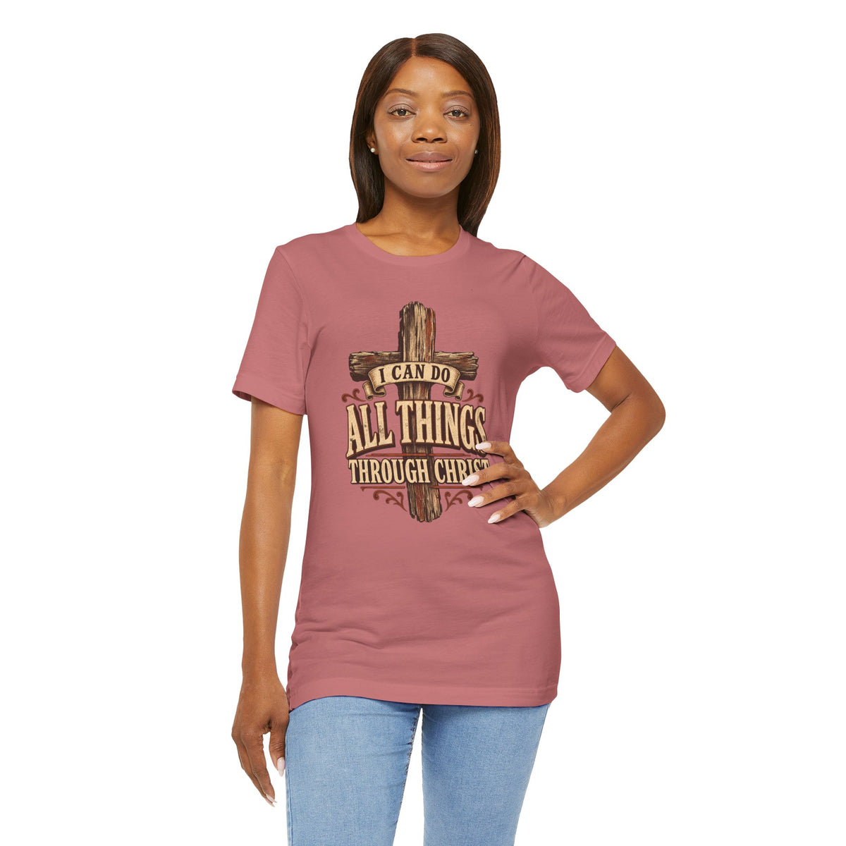 “I Can Do All Things Through Christ” Cross T shirt