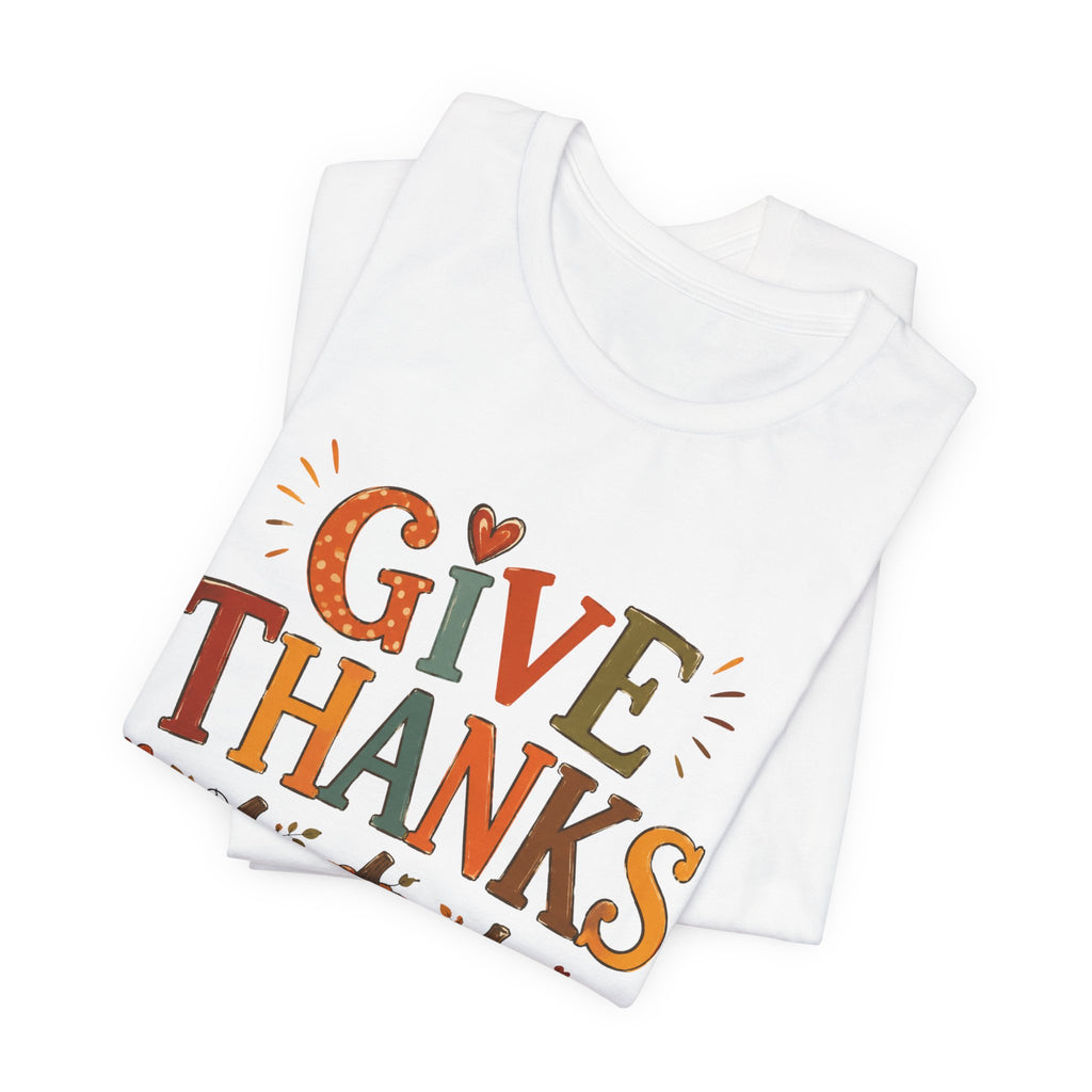 Give Thanks T-Shirt — Thanksgiving Pumpkin Fall Graphic Tee