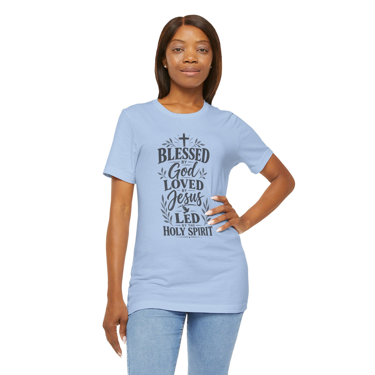 Blessed by God, Loved by Jesus T‑Shirt