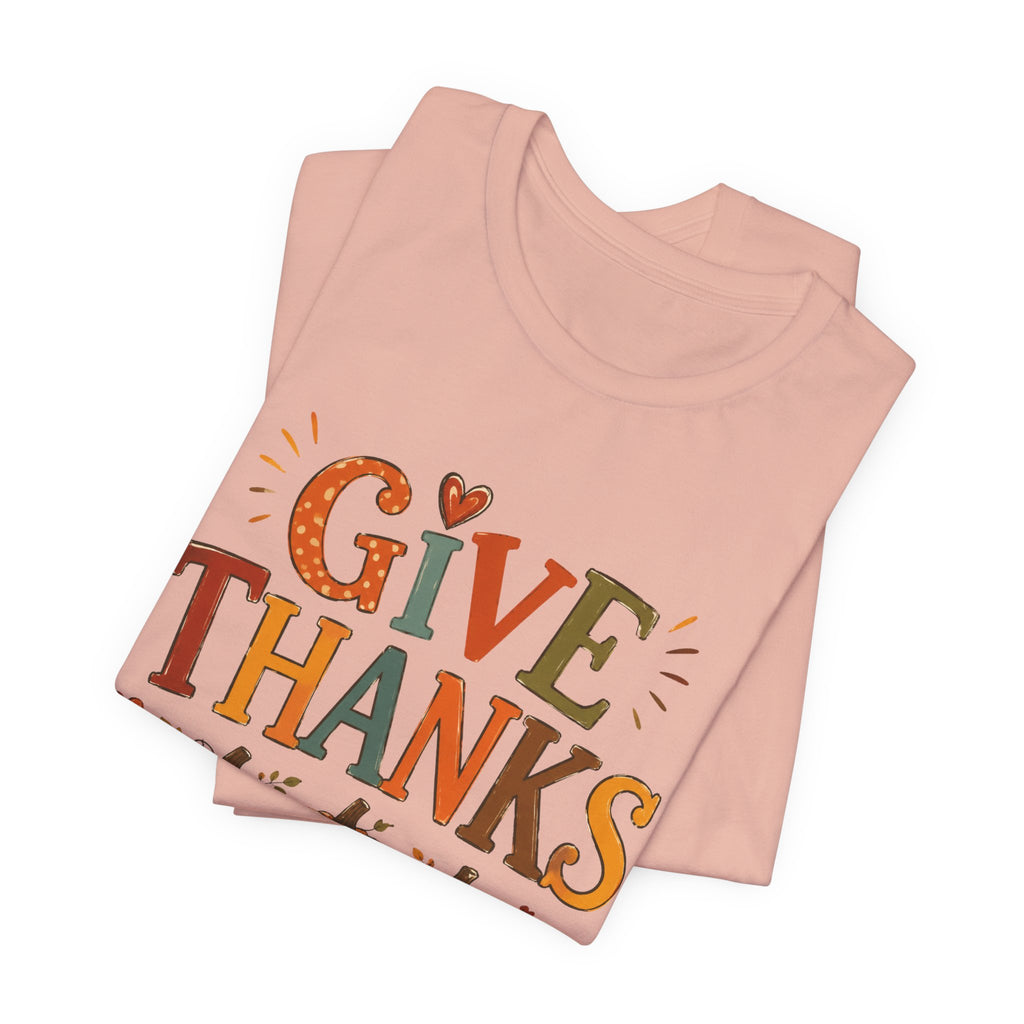 Give Thanks T-Shirt — Thanksgiving Pumpkin Fall Graphic Tee