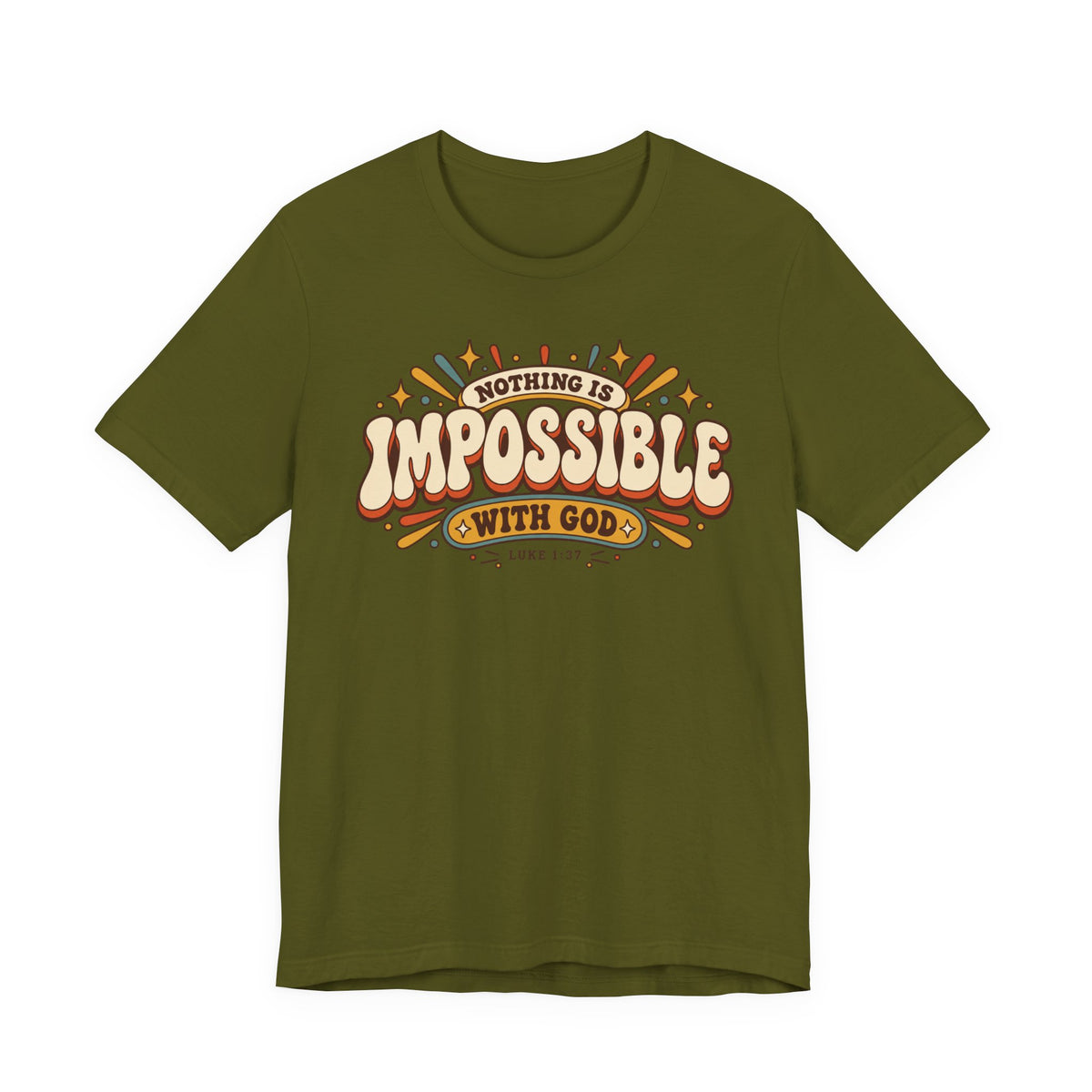 "Nothing Is Impossible With God" Retro Faith t shirt