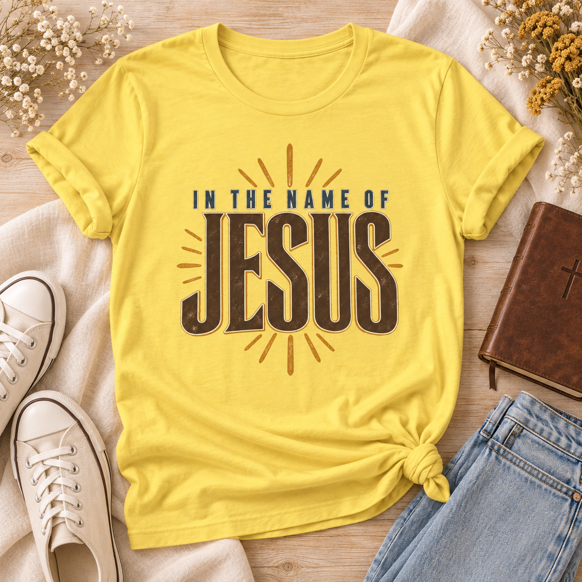 In The Name of Jesus T-Shirt — Inspirational Christian Faith Tee