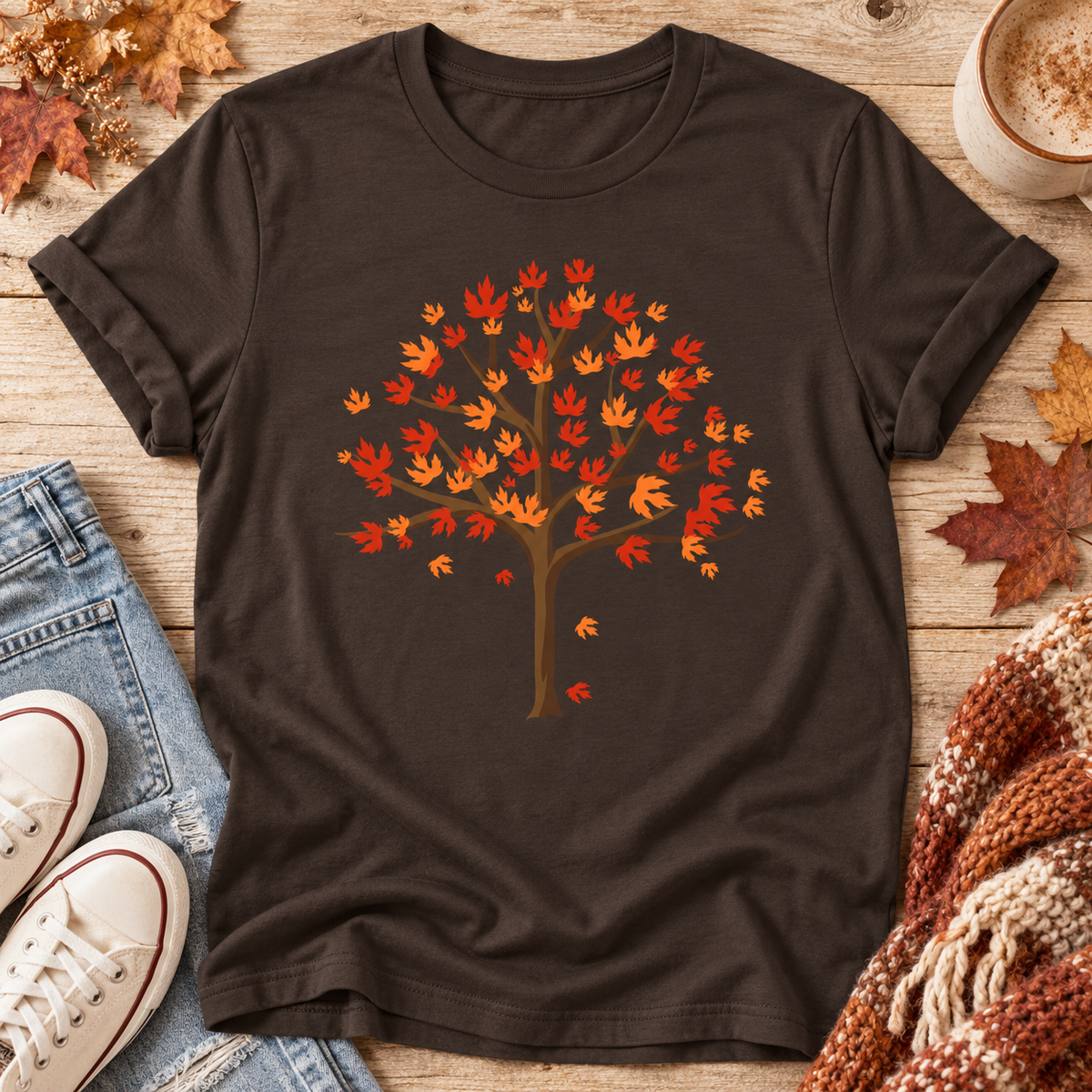 Autumn Leaves Tree T Shirt