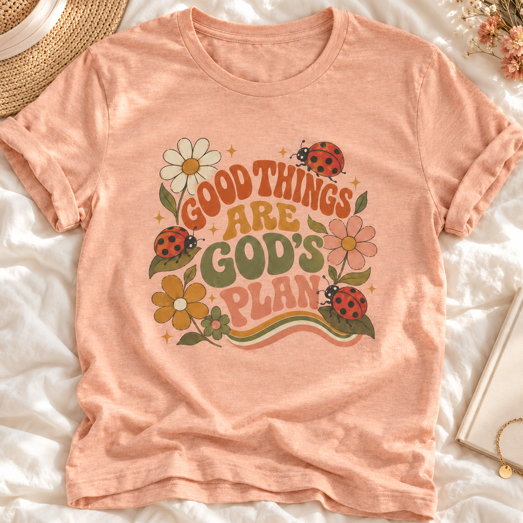Good Things Are God's Plan Floral T shirt