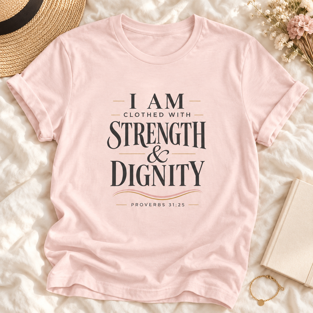 I Am Clothed With Strength & Dignity T shirt