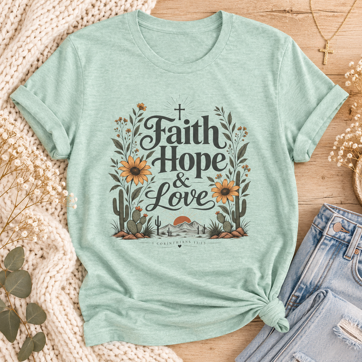 Faith Hope & Love Christian T-Shirt