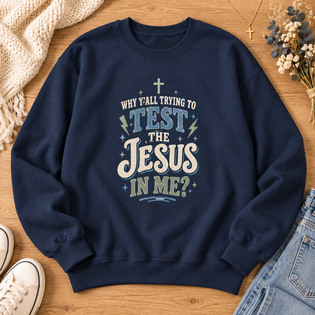 Why ya'll testing the Jesus in me Sweatshirt