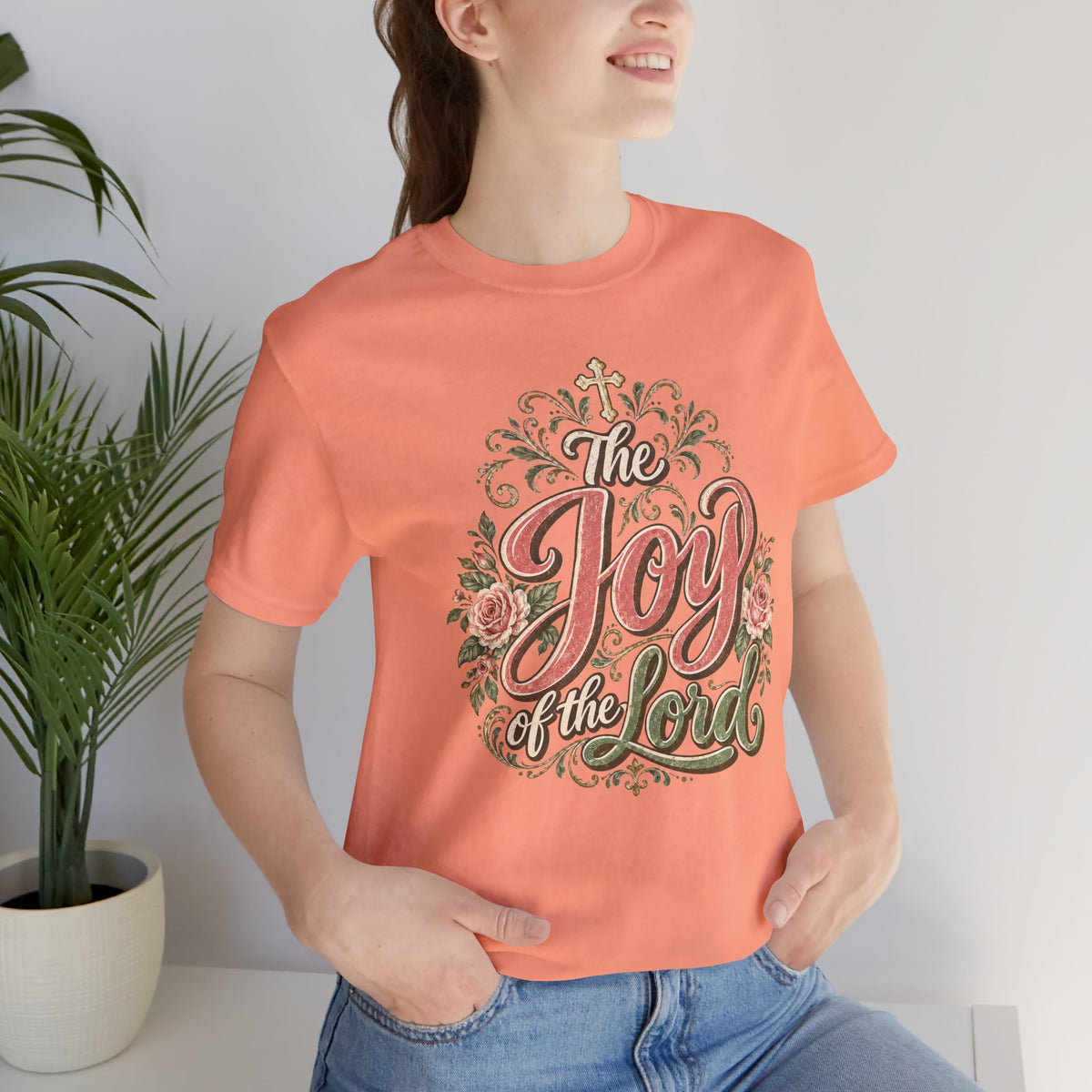 The Joy of the Lord Floral Christian Tee
